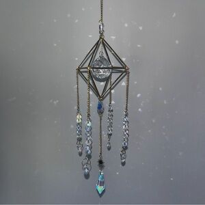 Handmade Geometric Crystal Hanging Decor, Sun Catcher